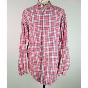 Patagonia Mens Medium Red Black White Plaid Shirt